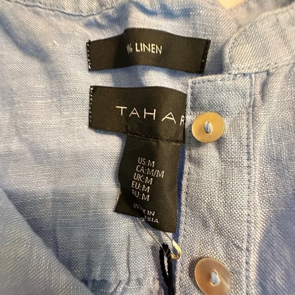 NWT Tahari linen sleeveless top size Medium - Picture 3 of 10